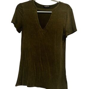 Fashion Nova V-Neck Olive Green Women's Top